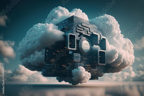 AWS. Cloud computing technology concept. 