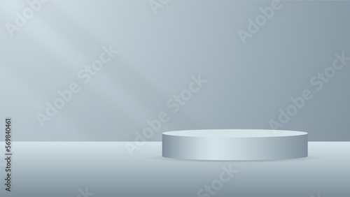 blank round pedestal. grey circular podium for outstanding luxury product advertising display on color background with minimal style in studio room 