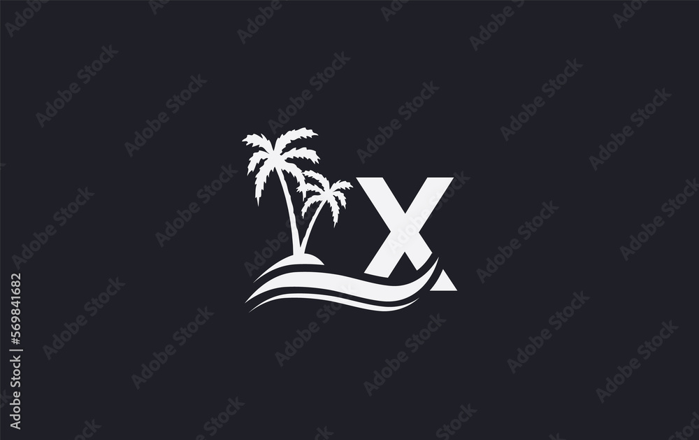 Nature water logo wave and beach tree icon art logo design with the letter and alphabet Nature water logo wave and beach tree icon art logo design with the letter and alphabet