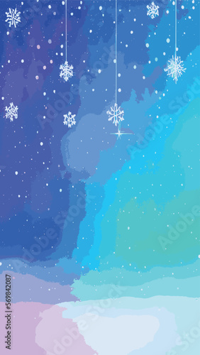snowfall texture with snowflakes on multicolored backgrounds © Данил Шкадоревич