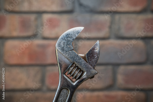 Broken wrench, cracked, fractured. Danger damaged hand tool do not use. Ijury risk.