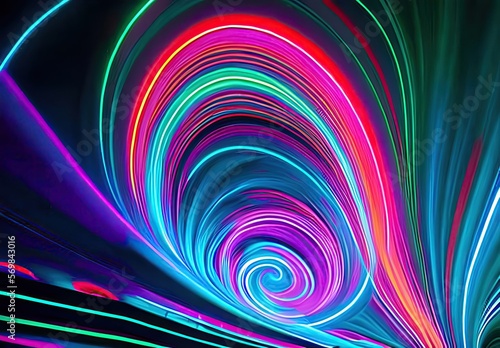 abstract neon multicolor structure-3 090223. AI generated