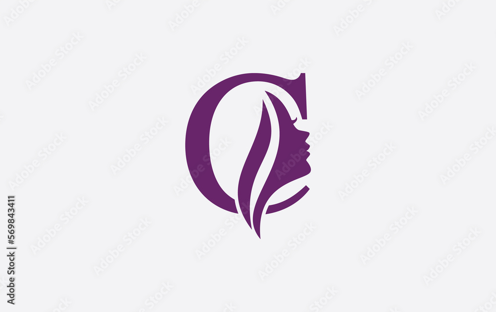 Beauty spa logo and woman hair logo symbol design with the letter and alphabet Beauty spa logo and woman hair logo symbol design with the letter and alphabet