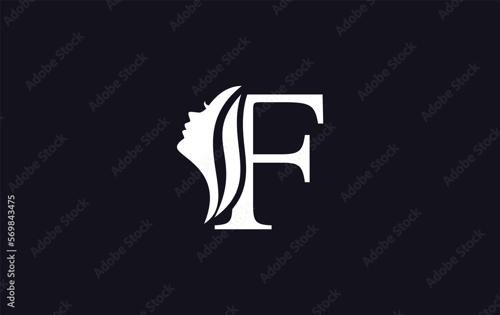Beauty spa logo and woman hair logo symbol design with the letter and alphabet
