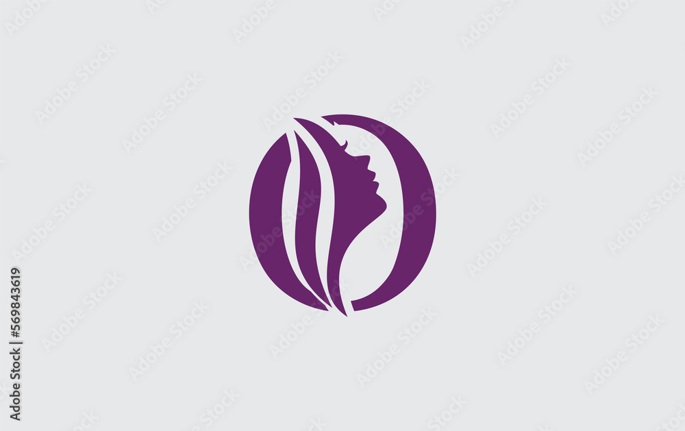 Beauty spa logo and woman hair logo symbol design with the letter and alphabet Beauty spa logo and woman hair logo symbol design with the letter and alphabet