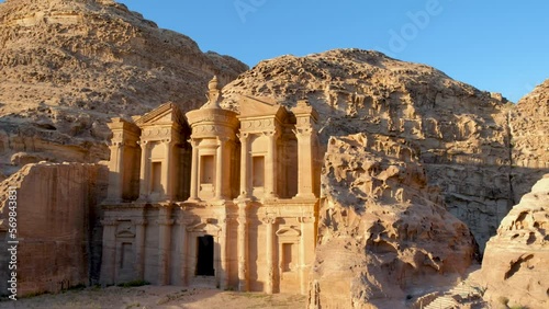 Ad-Deir, the Monastery carved into sandstone cliff face, Petra photo