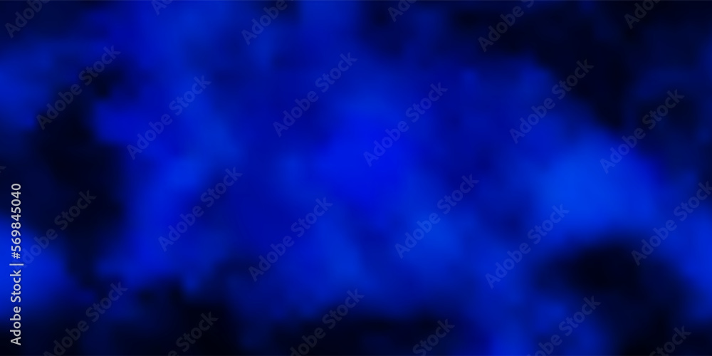Dark BLUE vector template with sky, clouds.