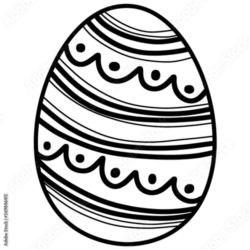 Easter egg doodle isolated handdrawn