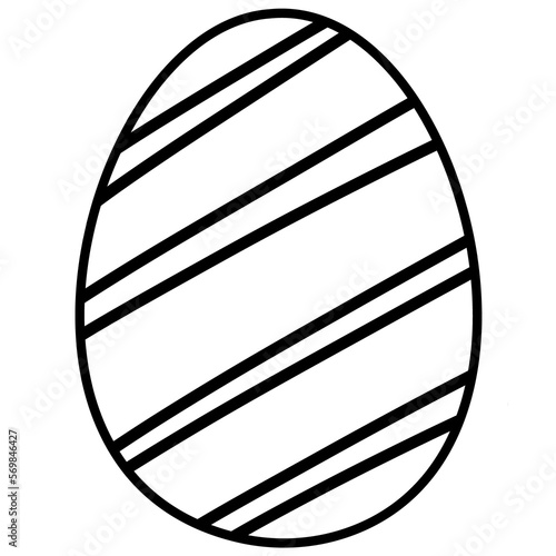 Easter egg doodle isolated handdrawn