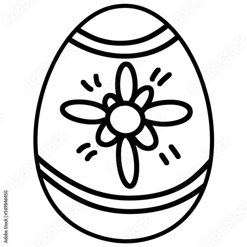 Easter egg doodle isolated handdrawn