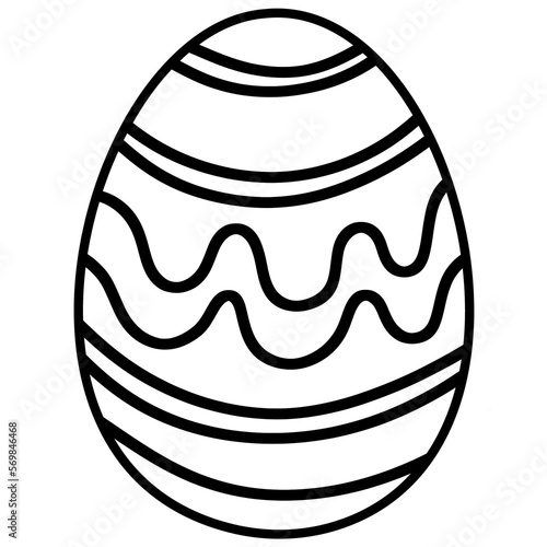 Easter egg doodle isolated handdrawn