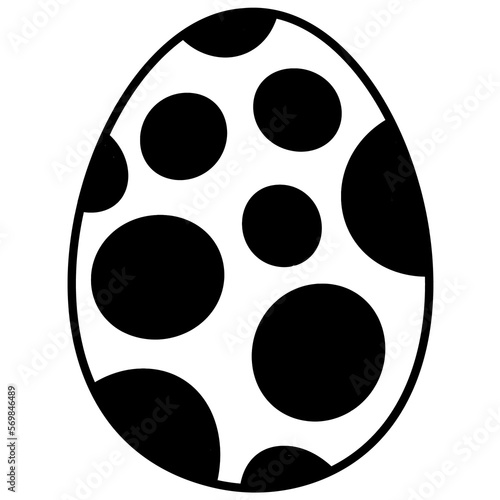 Easter egg doodle isolated handdrawn