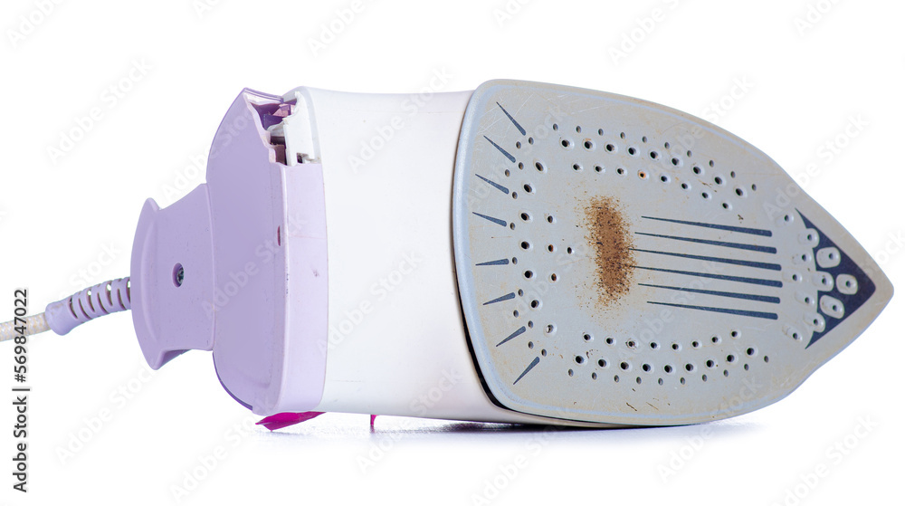 old rusty clothes iron on white background isolation old rusty clothes iron on white background isolation