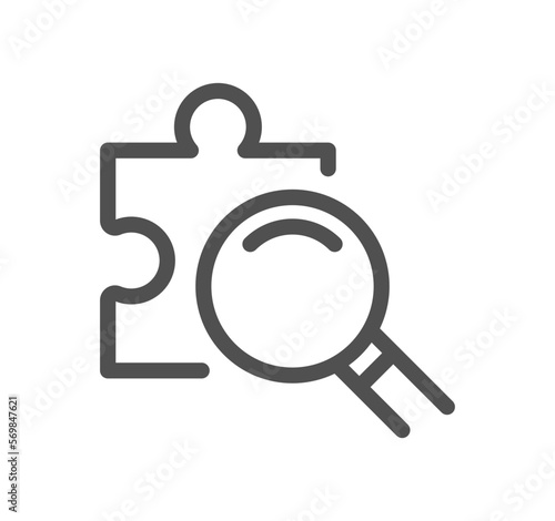 Puzzle related icon outline and linear vector.
