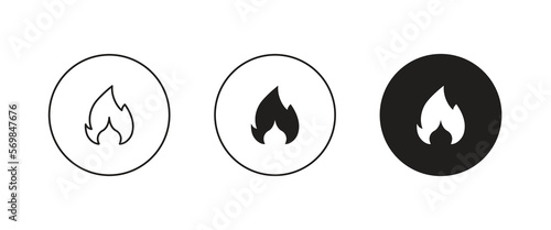 Fire flame icon vector template. Hot caution or spicy food. Vector logo symbol for oil, gas and energy concept flat design