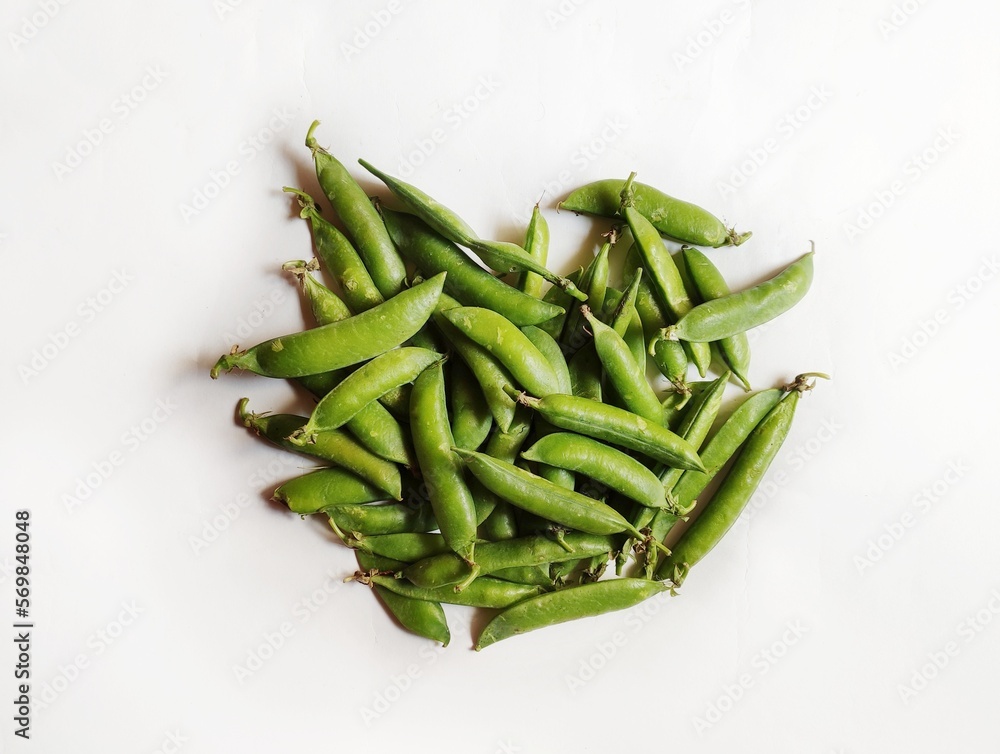 Vegetable Pea in isolated white background. Scientific name - Pisum sativum. Vegetable Pea in isolated white background. Scientific name - Pisum sativum.