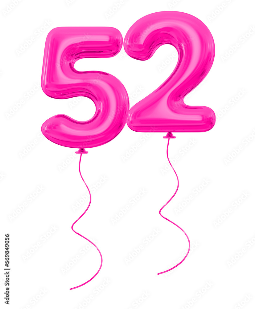 52 Pink Balloon Number