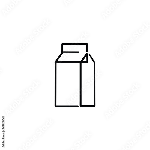 Milk Carton Line Style Icon Design