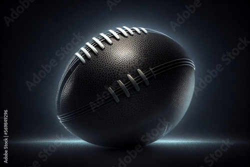 American football ball in the spotlight. AI generated