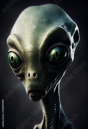 Portrait of a humanoid-type alien. AI generated