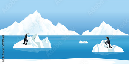 landscape of Ice arctic nature winter with iceberg.