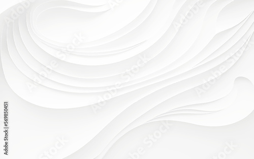 Abstract flowy elegant pattern. Minimalist empty striped blank BG. White silver soft wavy universal background for business presentation. Halftone monochrome fluid cover. Modern digital minimal