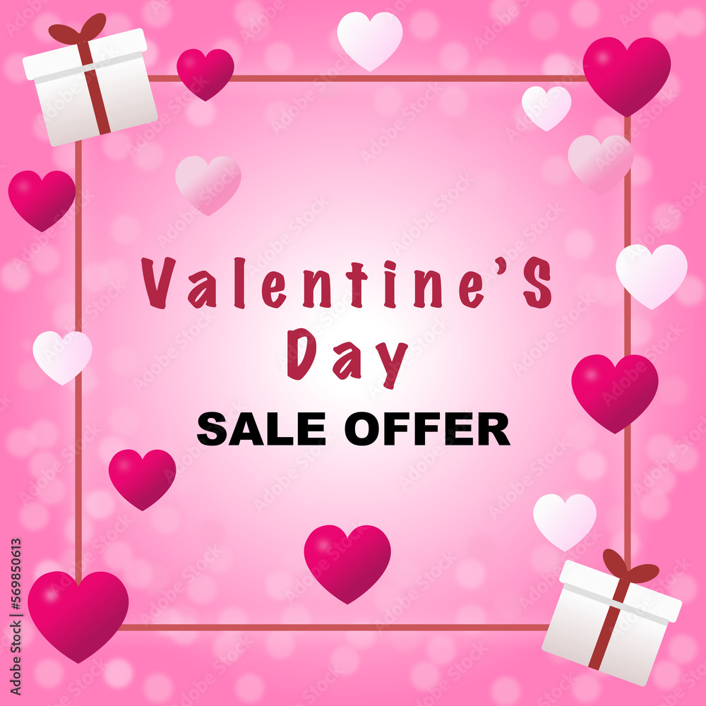 Valentines day greeting card poster sale offer