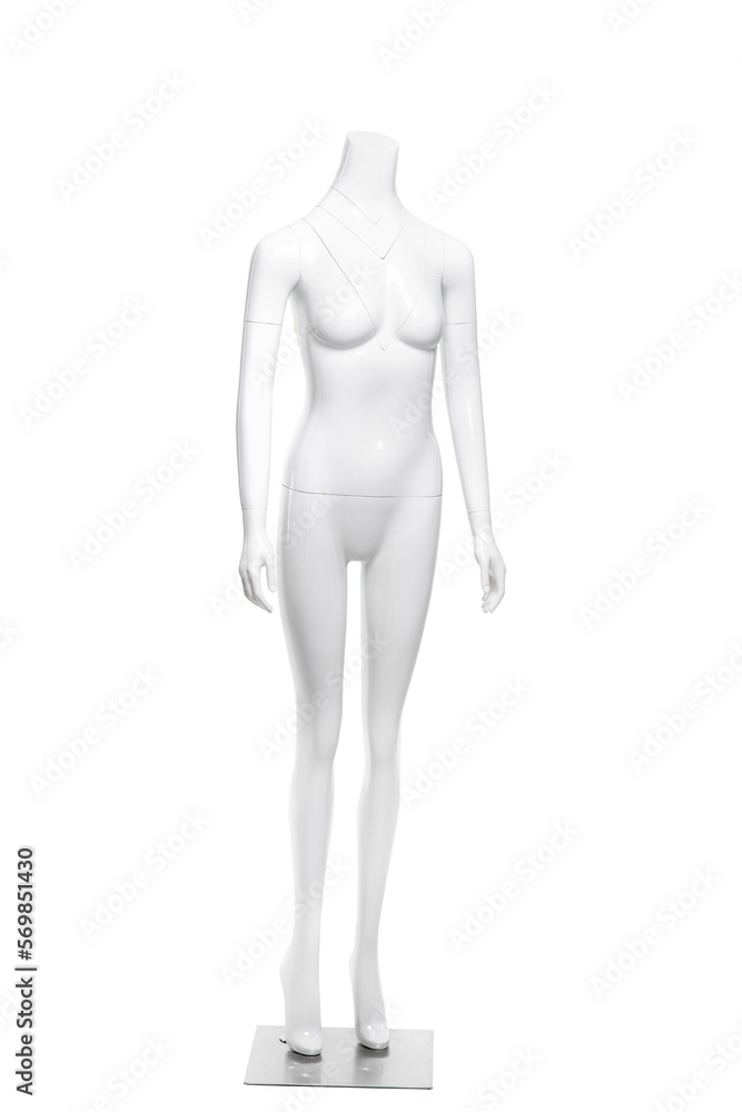 Female mannequin isolated on white background. Full height.