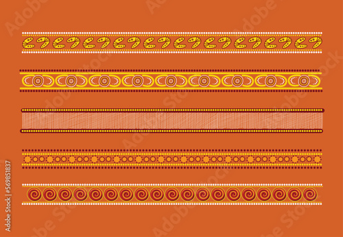 Simple aboriginal design divider set - Vector