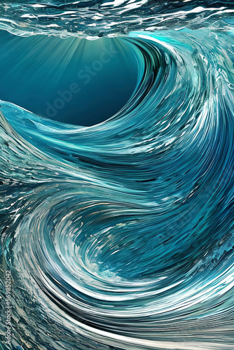 Abstracs Sea and Ocean Digital Art - Generative AI photo