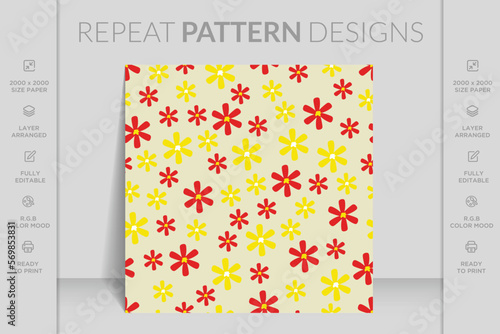 Seamless watercolor floral pattern. Design for wallpaper, wrapping paper, background, fabric, textile, men's wear, cotton fabric, covers, wallpapers, print. Vector seamless pattern.