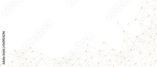 Beige network. Abstract connection on white background. Network technology background with dots and lines for desktop. Ai system background.Modern abstract concept. Line background, network technology