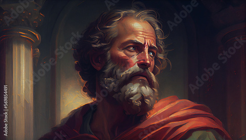 Foto Saint Peter Apostle of Christ Colored Illustration