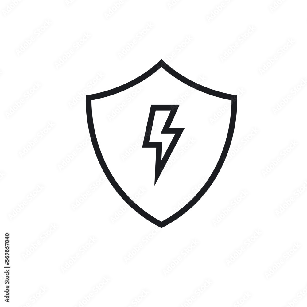 electric shock protection shield icon vector design electric shock protection shield icon vector design