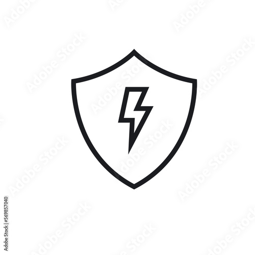 electric shock protection shield icon vector design