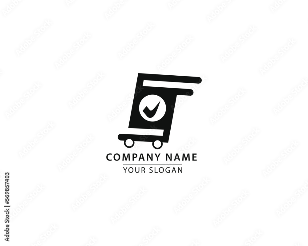 Vetor de Simple online shopping cart logo,Online store logo design idea ...