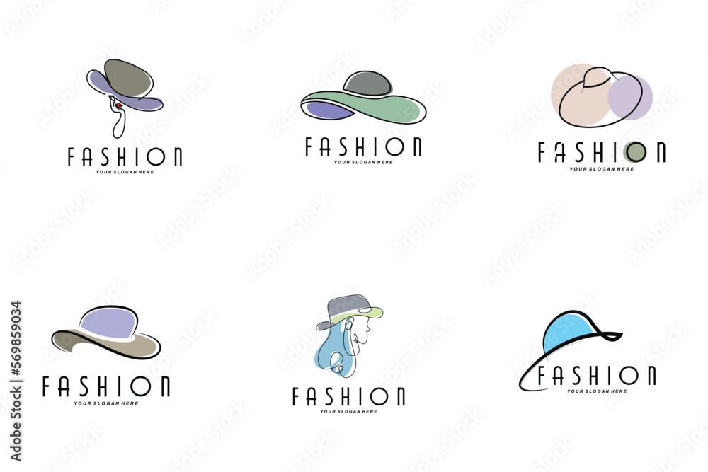 Women's Hat Logo Design Illustration Fashion beauty accessories, and product brand care Women's Hat Logo Design Illustration Fashion beauty accessories, and product brand care