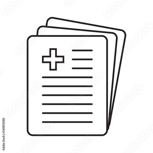 Medical record icon, medical report icon, medical  history thin line icon, vector isolated.  © Maksim