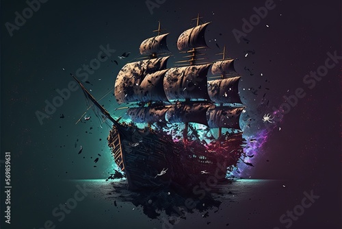 jack sparrow illustration boat