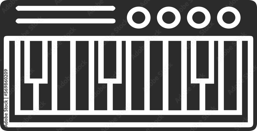 Harmonium icon, musical keyboard icon black vector Stock Vector Adobe