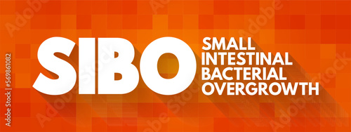 SIBO - Small Intestinal Bacterial Overgrowth is an imbalance of the microorganisms in your gut that maintain healthy digestion, acronym concept background