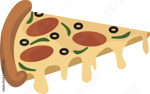 Pizza icon. Transparent background. Vector Illustration.