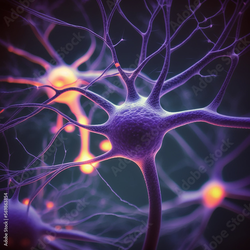 Actividad neuronal   se refiere al parpadeo constante de las corrientes y transmisiones el  ctricas en el cerebro   neuronas en primer plano   plano macro   ilustraci  n generada con IA