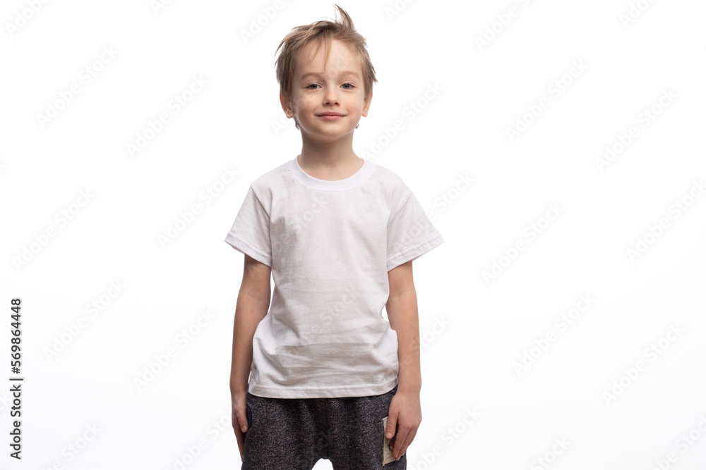 Portrait of happy joyful beautiful little boy isolated on white background Portrait of happy joyful beautiful little boy isolated on white background