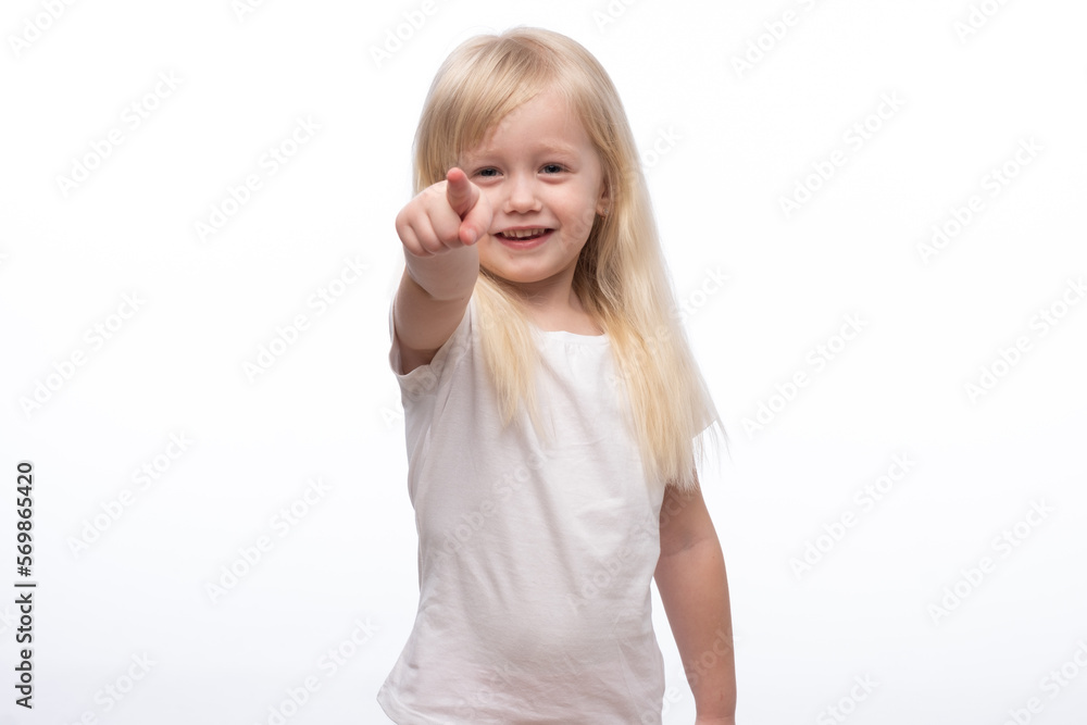 Portrait of fashionable little girl happy smiling on studio. Isolated white background Portrait of fashionable little girl happy smiling on studio. Isolated white background