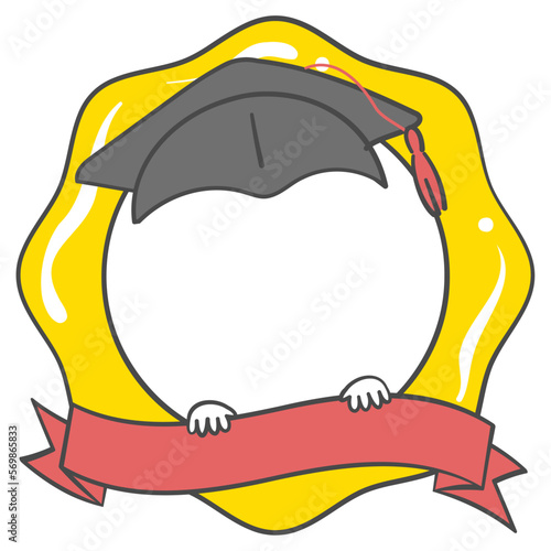 얼굴 합성용 학사모와 뱃지 프레임