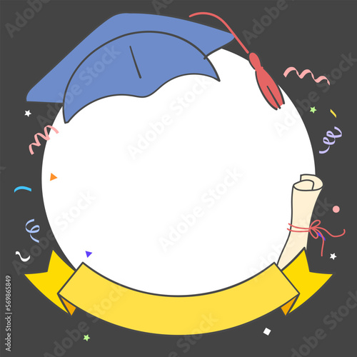 얼굴 합성용 학사모와 프레임