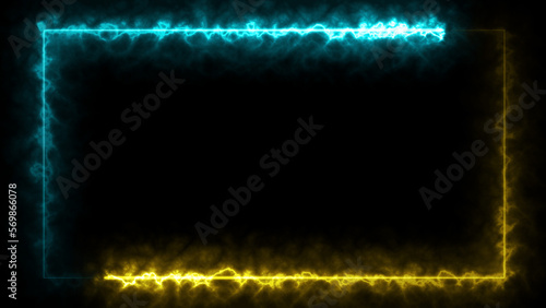 neon light frame on a dark background