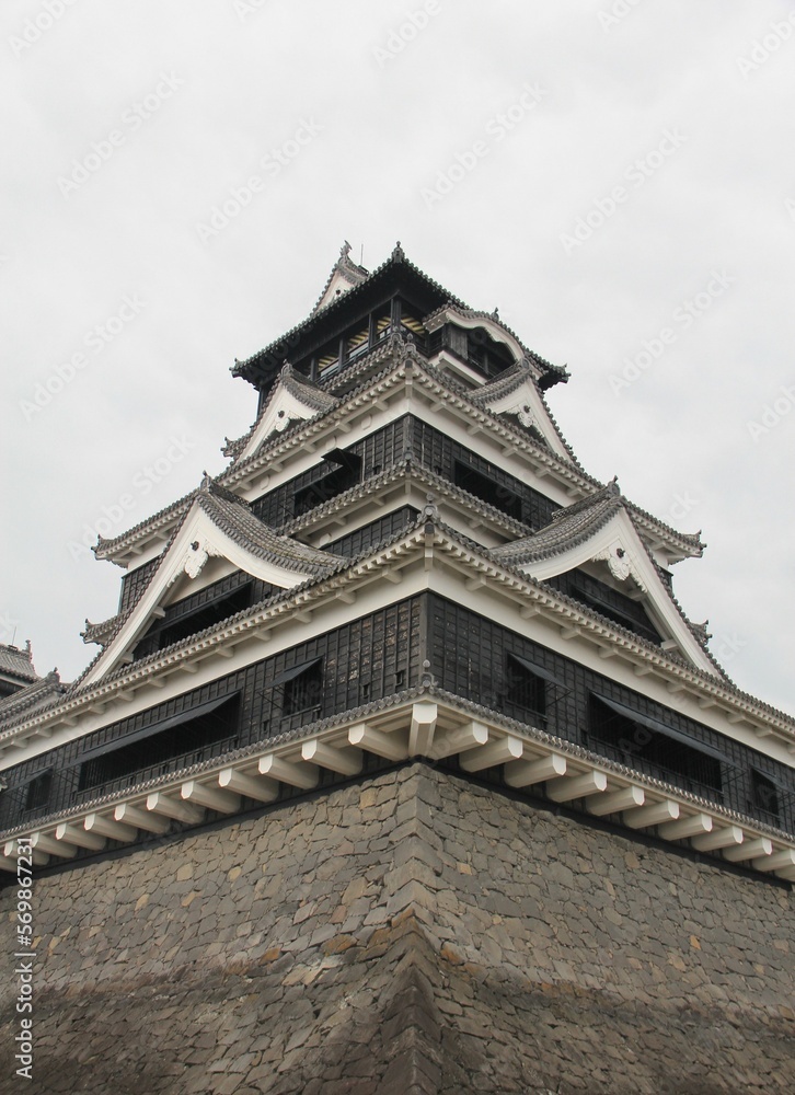 Kumamoto castle after rainy at Japan