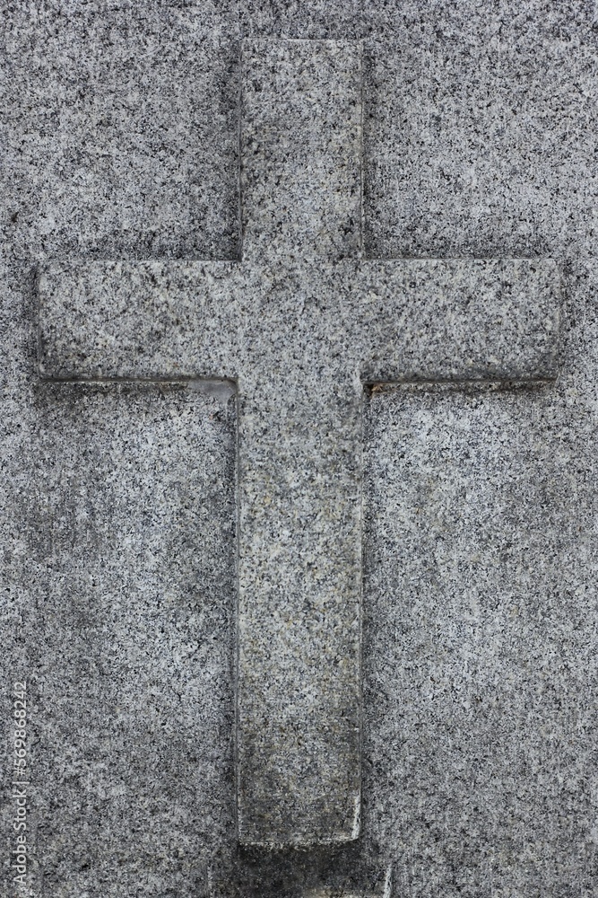 stone cross on the grave
